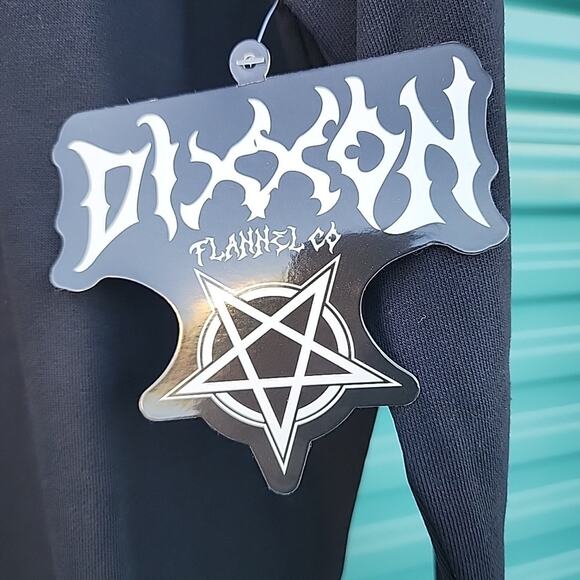Dixxon Flannel Pentagram Crewneck Sweatshirt Men's L Black Long Sleeve NWT - Picture 5 of 12